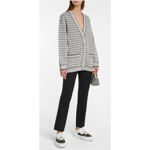 Fendi Force Brown FF Canvas White Platform FF Logo Low Top Trainer Sneaker 41.5 - Picture 5 of 12